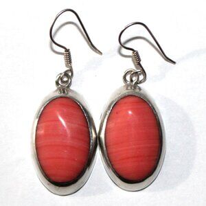 Sterling Silver Bubble Gum Coral Earrings